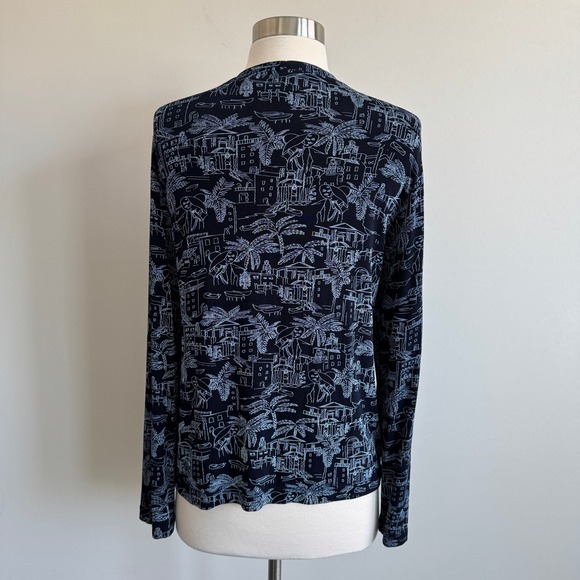 Additions by Chico's Open Cardigan Blue Coastal Resort Print Chico's Size 0 S - Picture 5 of 8